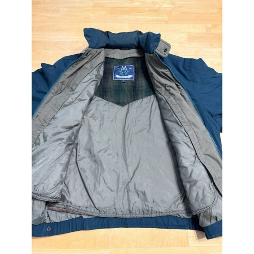 Members Only‎ Mens Jacket Vintage Green Blue Bomber Full Zip Lined Size Medium - Picture 6 of 13